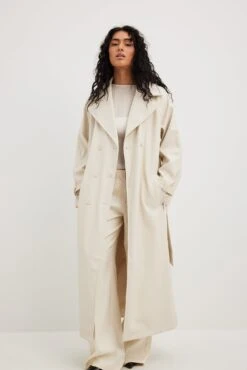 PU Detailed Trenchcoat -Na-Kd pu detailed trenchcoat 1791 000009 0260 22042