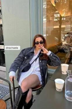 NA-KD Oversized Classic Denim Jacket 25 NA-KD Oversized Classic Denim Jacket -Na-Kd rachaela oversized classic denim jacket dark grey 1100 007178 0366 social copy