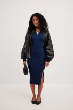 NA-KD Rib Knitted Collar Midi Dress 30 NA-KD Rib Knitted Collar Midi Dress -Na-Kd rib knitted collar midi dress 1100 007092 001826514