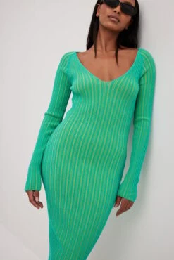 Rib Knitted Midi Dress -Na-Kd rib knitted halterneck midi dress 1018 010193 92509410