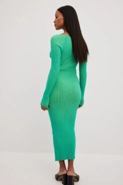 Rib Knitted Midi Dress -Na-Kd rib knitted halterneck midi dress 1018 010193 92509439