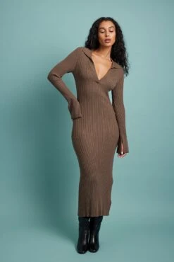 NA-KD Rib Knitted Trumpet Sleeve Dress 24 NA-KD Rib Knitted Trumpet Sleeve Dress -Na-Kd rib knitted trumpet sleeve dress 1100 006350 001723859