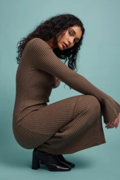 NA-KD Rib Knitted Trumpet Sleeve Dress 27 NA-KD Rib Knitted Trumpet Sleeve Dress -Na-Kd rib knitted trumpet sleeve dress 1100 006350 001723885