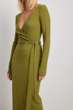NA-KD Ribbed Wrap Belted Midi Dress -Na-Kd ribbed wrap belted midi dress 1100 006915 0052 35178 copy