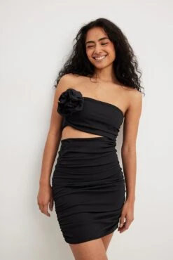 NA-KD Rose Cut Out Mini Dress