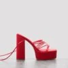 Satin Strappy Plateau Heels -Na-Kd satin strappy plateau heels 1055 001360 0004 3