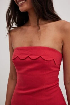 Scallop Hem Mini Dress -Na-Kd scallop hem mini dress 1795 000025 00044656