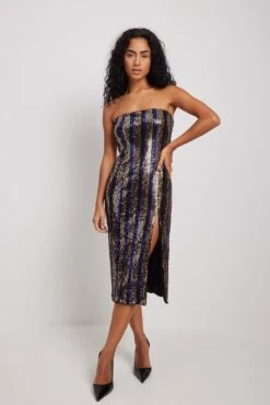 Sequin Bandeau Midi Dress -Na-Kd sequin bandeau midi dress 1017 002047 00612168