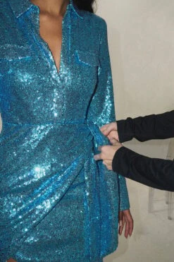 Sequin Wrap Shirt Mini Dress -Na-Kd sequin wrap shirt mini dress 1017 001893 0263