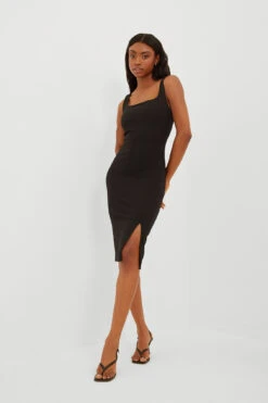 Square Neckline Slit Dress -Na-Kd square neckline slit dress 1017 001817 0002 1815