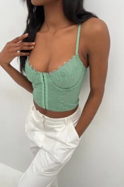 Striped Eyelash Lace Corset -Na-Kd striped eyelash lace corset 1013 001083 5310 01