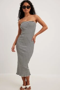 Striped Tube Midi Dress -Na-Kd striped tube midi dress 1044 000291 1123 16678 01c 01c