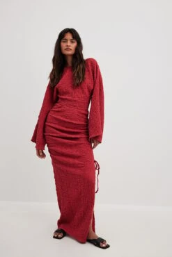 Structured Drawstrings Maxi Dress