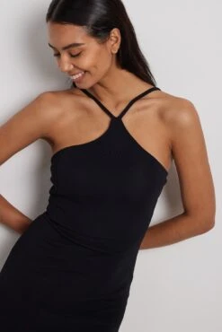NA-KD Thin Strap Halterneck Midi Dress