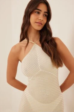 Tie Back Detail Ribbed Midi Dress -Na-Kd tie back detail ribbed midi dress 1766 000010 40703519