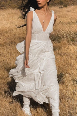 Tie Shoulder Cotton Midi Dress -Na-Kd tie shoulder cotton midi dress 1014 001603 0001 89