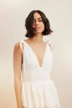 Tie Shoulder Cotton Midi Dress -Na-Kd tie shoulder cotton midi dress 1014 001603 0001 creative2