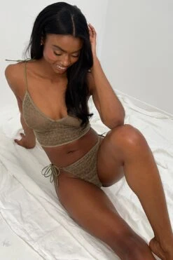 Tie Strap Lace Thong