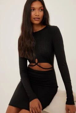 Twist Rib Mini Dress -Na-Kd twist rib mini dress 1017 001601 000218411