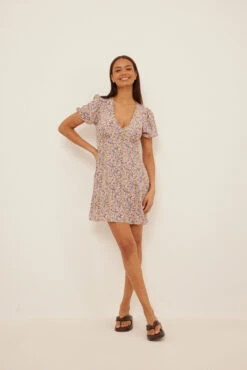 V-Neck Mini Dress -Na-Kd v neck mini drees 1100 004966 24937914