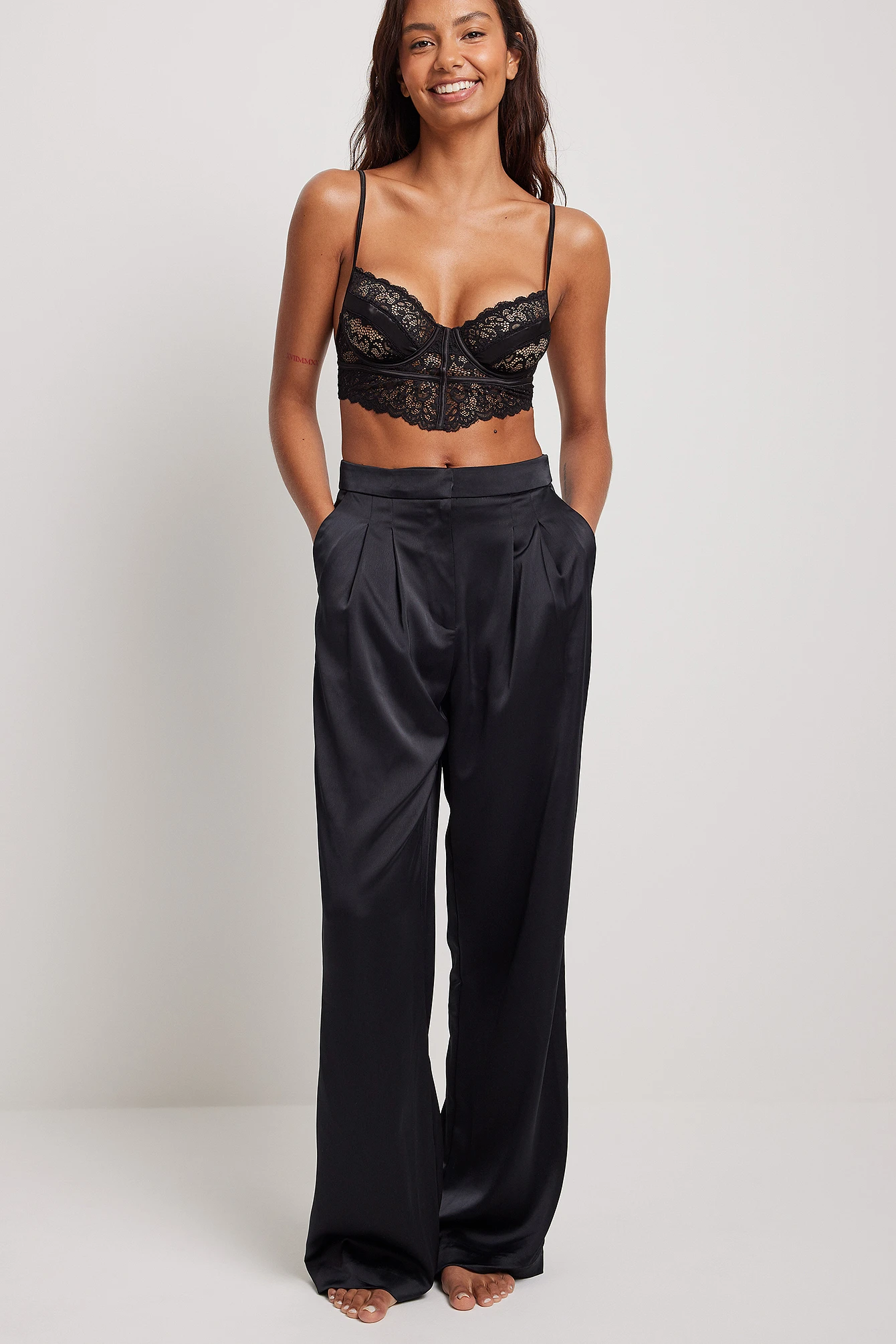 V-shaped Satin Lace Bustier 7 V-shaped Satin Lace Bustier - Image 5