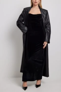 Waterfall Velvet Maxi Dress -Na-Kd waterfall velvet maxi dress 1017 002111 000228282