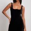 Wire Detail Neckdrop Velvet Mini Dress -Na-Kd wire detail neckdrop velvet mini dress 1783 000047 00020070