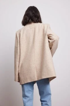 Na-Kd -Na-Kd wool blend marked waist blazer coat 1018 009648 00050239