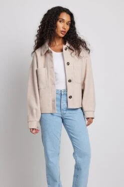 NA-KD Wool Blend Oversized Short Jacket -Na-Kd wool blend oversized short jacket 1100 006606 014014447