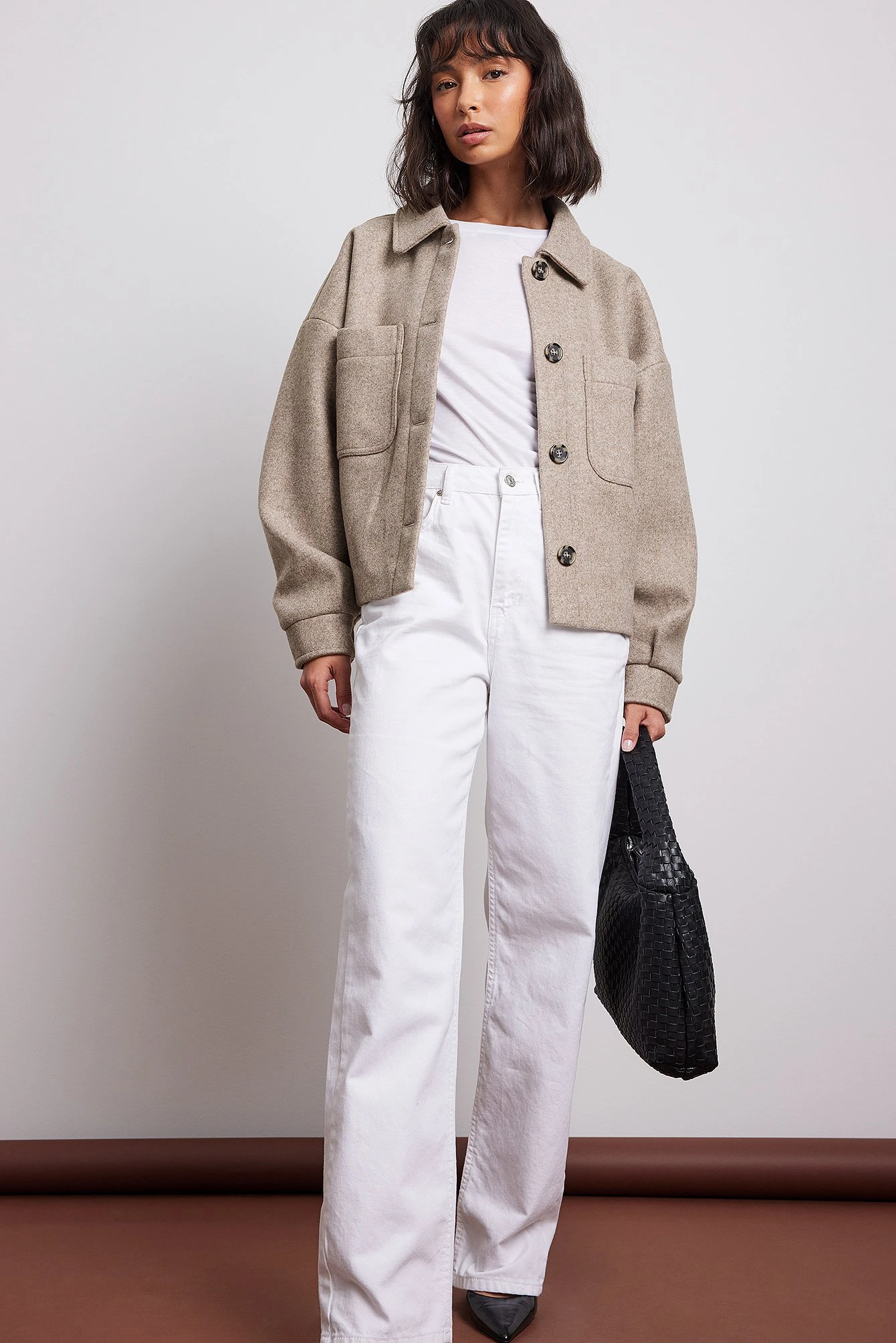 NA-KD Wool Blend Oversized Short Jacket - Image 7