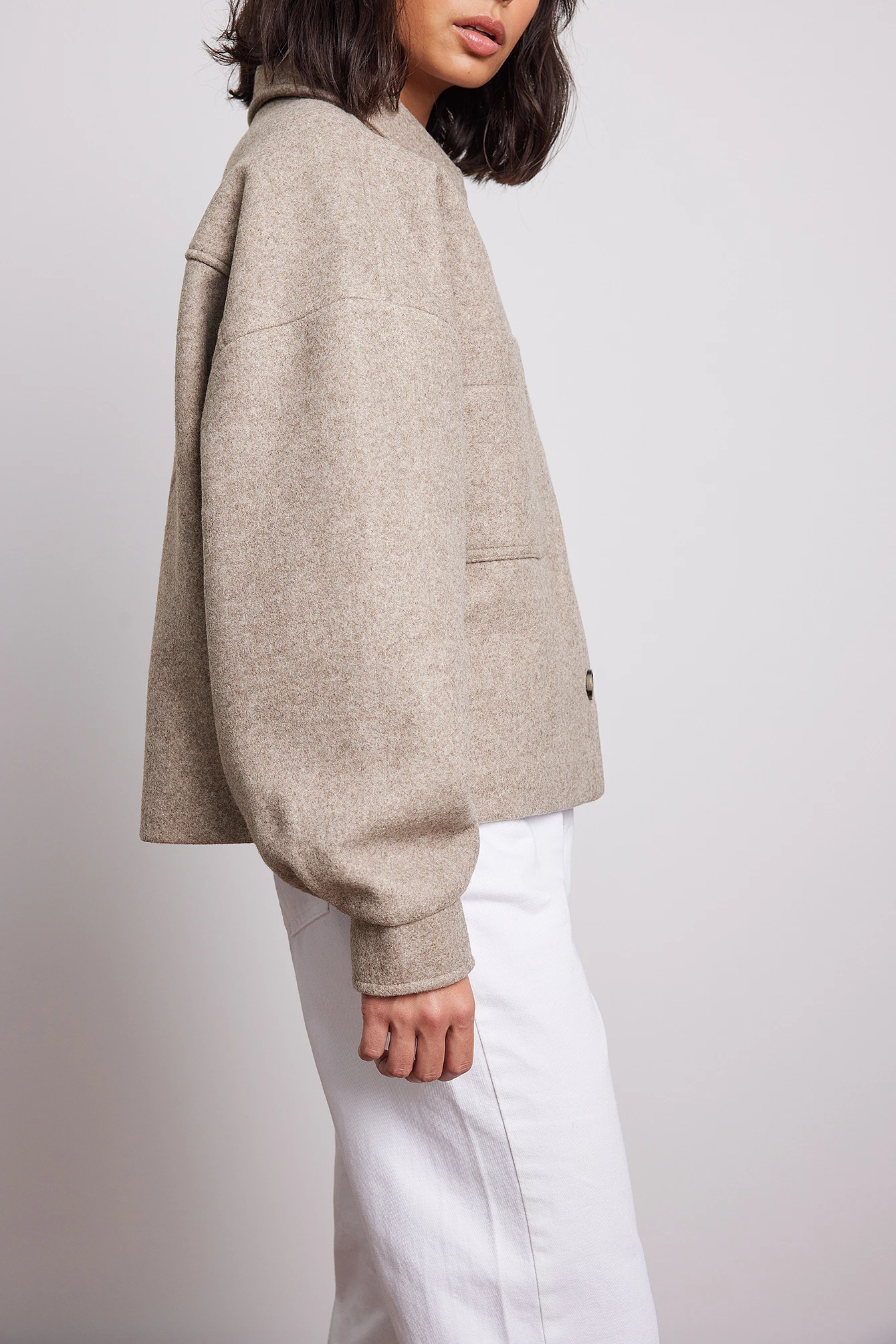 NA-KD Wool Blend Oversized Short Jacket - Image 8