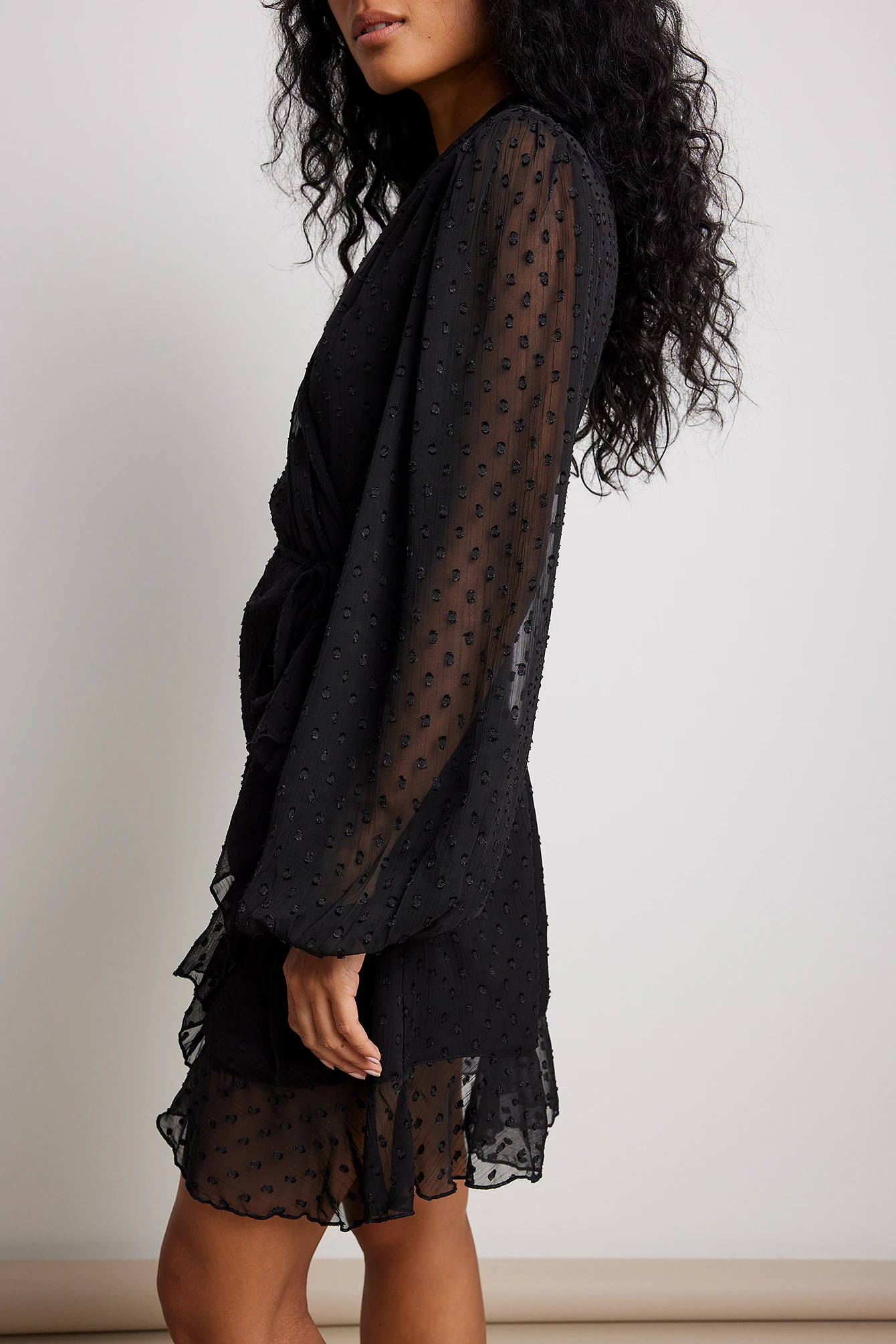 Wrap Dobby Mini Dress 5 Wrap Dobby Mini Dress - Image 3