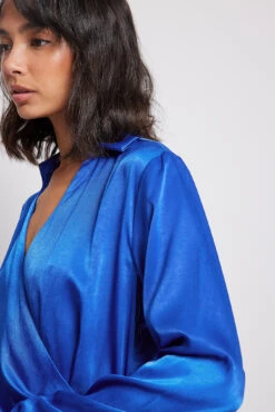 NA-KD Wrap Satin Shirt Dress -Na-Kd wrap satin shirt dress 1100 006817 030512140