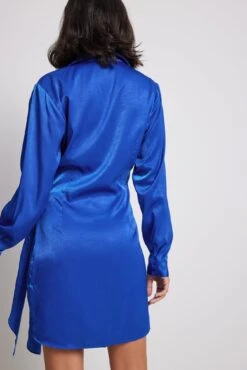 NA-KD Wrap Satin Shirt Dress -Na-Kd wrap satin shirt dress 1100 006817 030512151