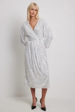 Wrap Sequin Dress -Na-Kd wrap sequin dress 1017 002012 00140829