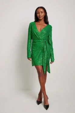Wrap Sequin Mini Dress -Na-Kd wrap sequin mini dress 1017 001872 001021261