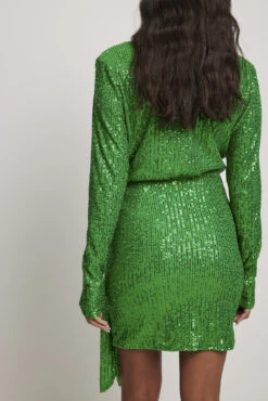 Wrap Sequin Mini Dress -Na-Kd wrap sequin mini dress 1017 001872 001021279