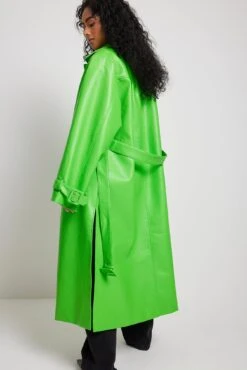 Wrinkled Detailed Long PU Trench Coat 11 Wrinkled Detailed Long PU Trench Coat -Na-Kd wrinkled detail lonhg pu trench coat 1779 000013 00100123