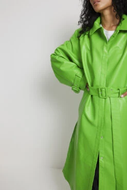 Wrinkled Detailed Long PU Trench Coat 13 Wrinkled Detailed Long PU Trench Coat -Na-Kd wrinkled detail lonhg pu trench coat 1779 000013 00100130