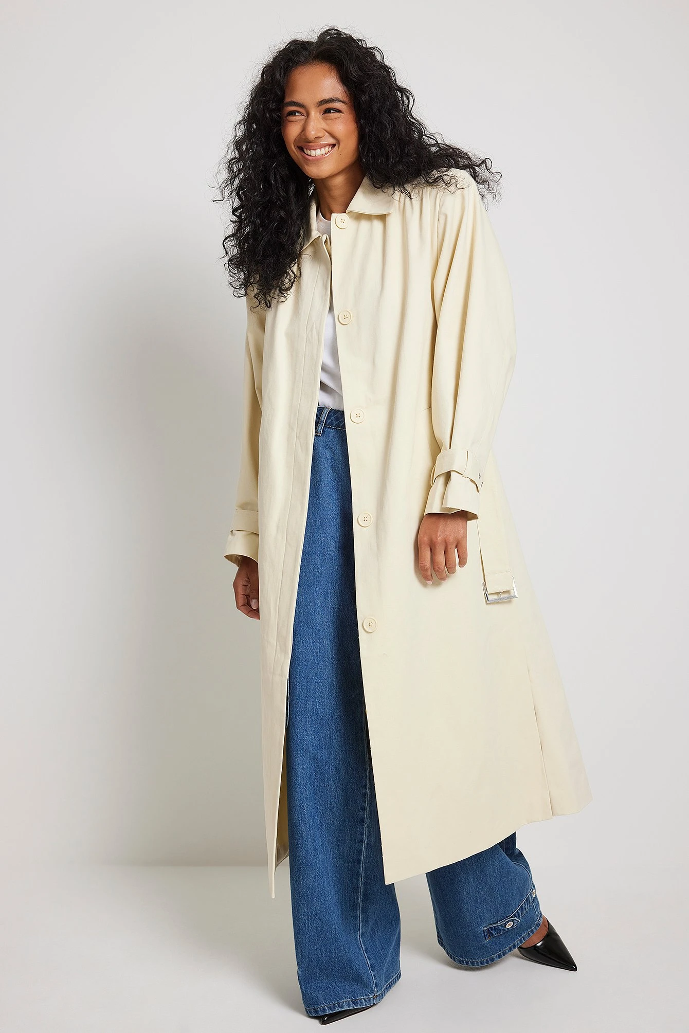 Wrinkled Detailed Long Trench Coat 4 Wrinkled Detailed Long Trench Coat - Image 2