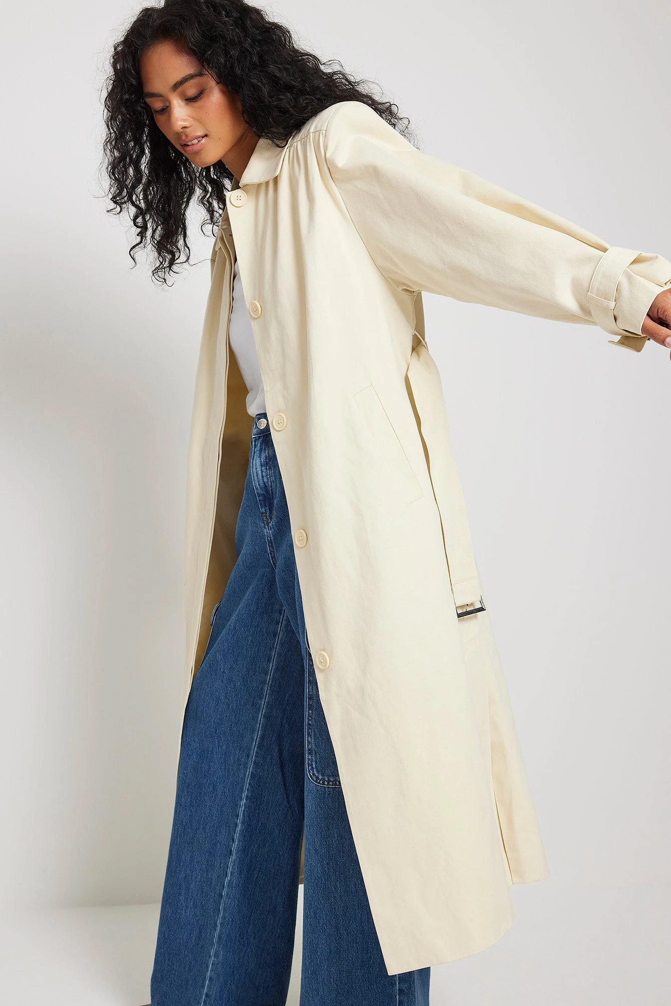 Wrinkled Detailed Long Trench Coat 6 Wrinkled Detailed Long Trench Coat - Image 4