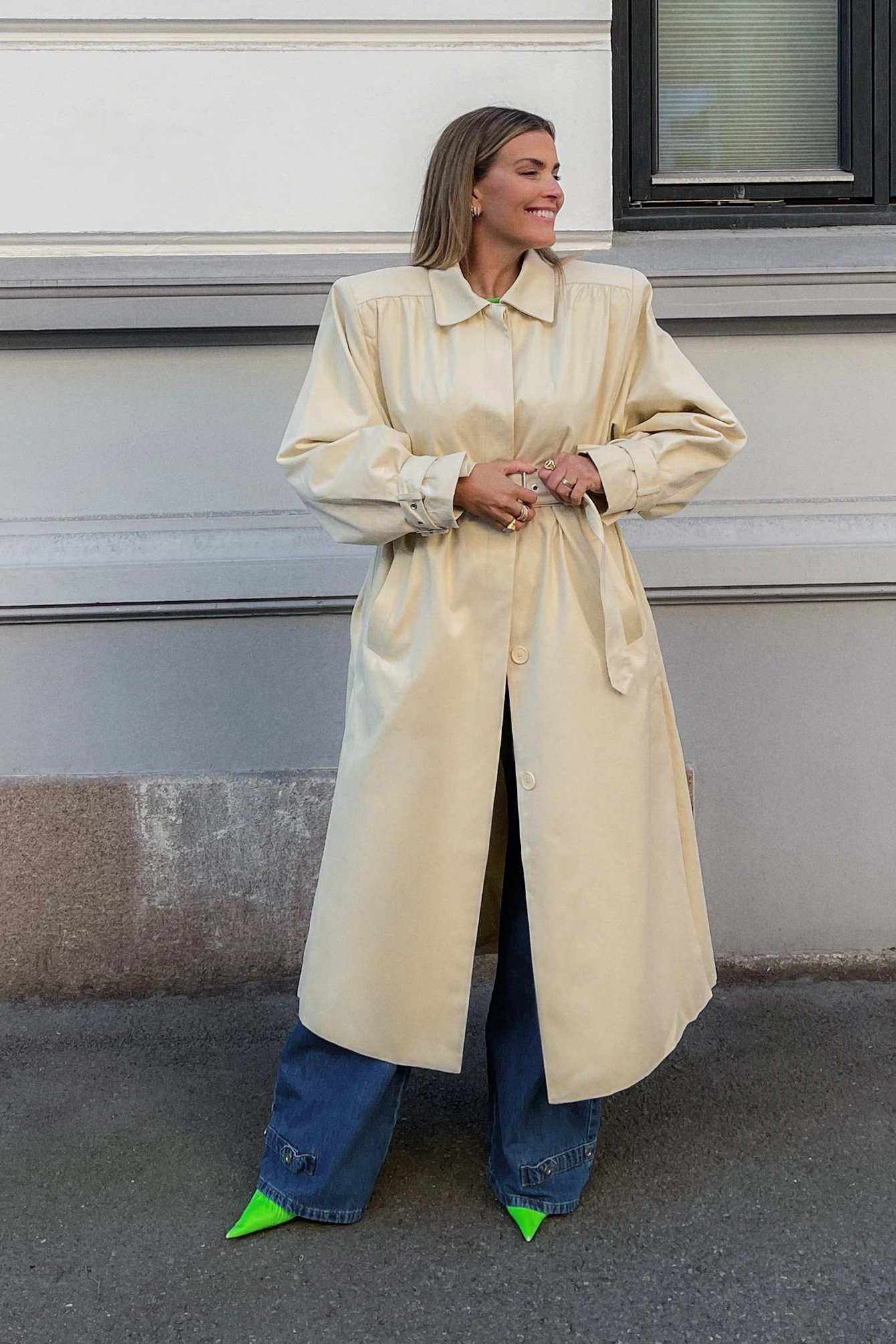 Wrinkled Detailed Long Trench Coat 7 Wrinkled Detailed Long Trench Coat - Image 5