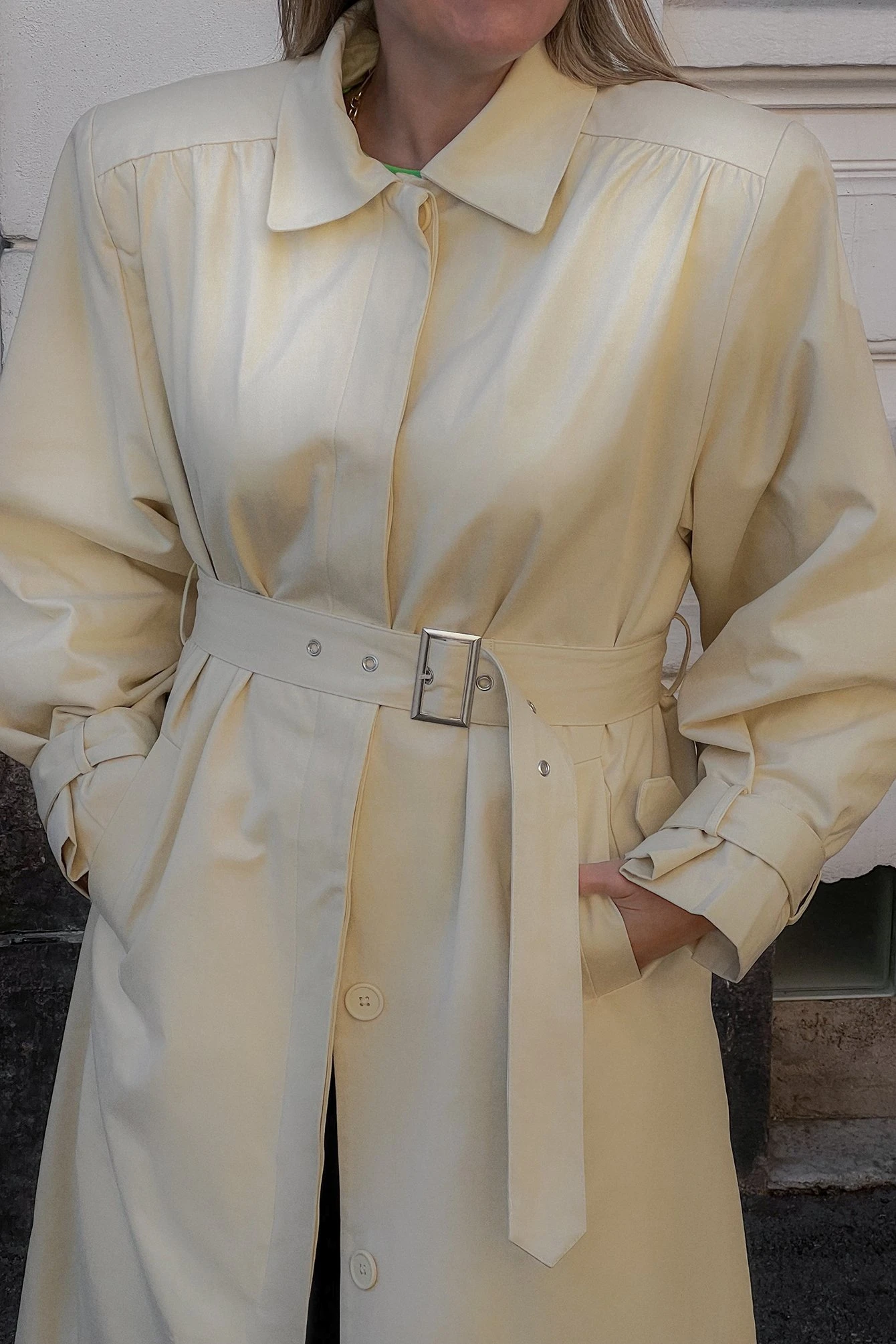 Wrinkled Detailed Long Trench Coat 8 Wrinkled Detailed Long Trench Coat - Image 6
